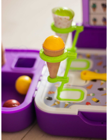 WOOPIE Walizka z Lodami 3w1 Kuchnia Sklepik Lodziarnia Przenośna 62 el.