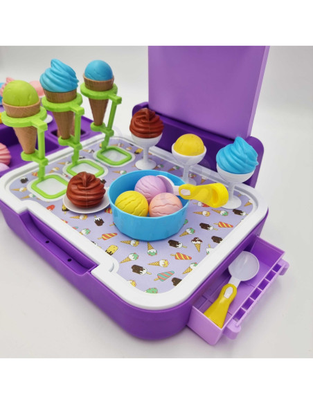 WOOPIE Walizka z Lodami 3w1 Kuchnia Sklepik Lodziarnia Przenośna 62 el.