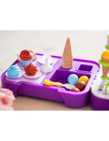 WOOPIE Walizka z Lodami 3w1 Kuchnia Sklepik Lodziarnia Przenośna 62 el.