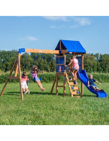 Drewniany Plac Zabaw Aurora Domek Zjeżdżalnia Backyard Discovery