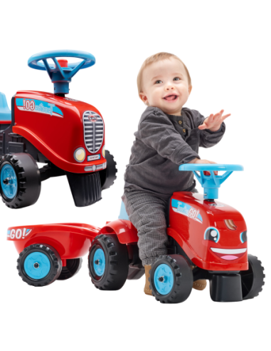 FALK Traktorek GO Czerwony z Przyczepką od 1 roku