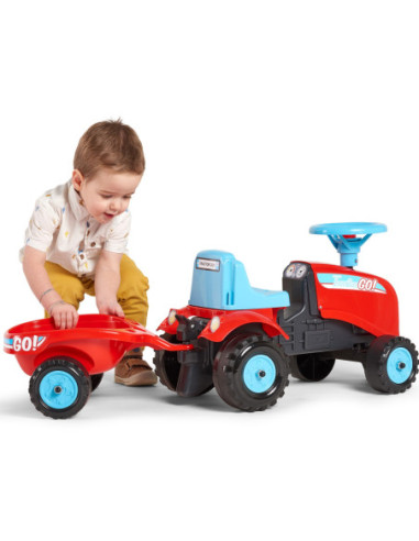 FALK Traktorek GO Czerwony z Przyczepką od 1 roku