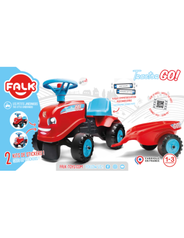 FALK Traktorek GO Czerwony z Przyczepką od 1 roku