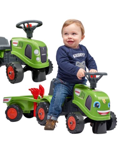 FALK Traktorek Baby Claas Zielony z Przyczepką + akc. od 1 roku