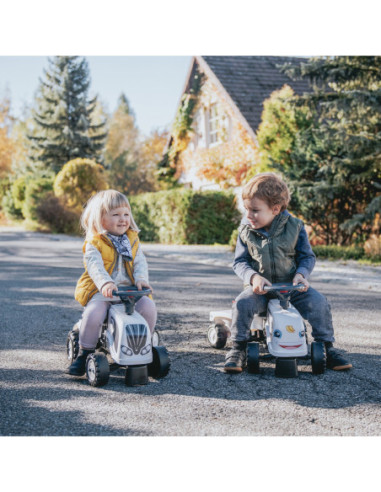 FALK Traktorek Baby Valtra Biały z Przyczepką + akc. od 1 roku