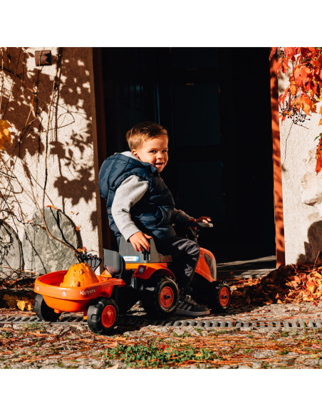 FALK Traktorek Baby Valtra Biały z Przyczepką + akc. od 1 roku