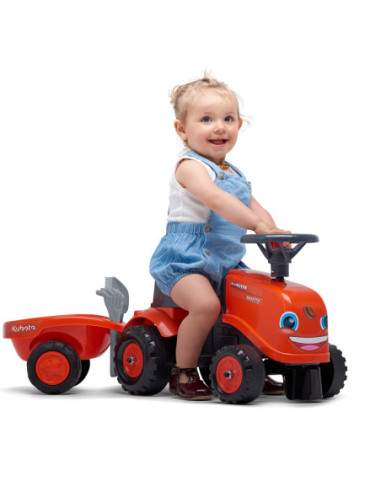 FALK Traktorek Baby Valtra Biały z Przyczepką + akc. od 1 roku