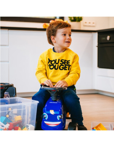 FALK Traktorek Baby Komatsu Żółty z Przyczepką + akc. od 1 roku