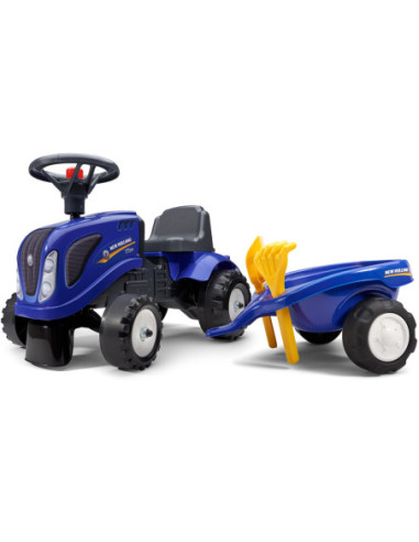 FALK Traktorek Baby Komatsu Żółty z Przyczepką + akc. od 1 roku