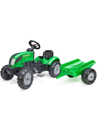 FALK Traktor Zielony na Pedały + Przyczepa i Klakson od 2 Lat.