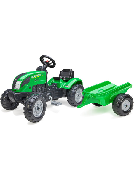 FALK Traktor Zielony na Pedały + Przyczepa i Klakson od 2 Lat.