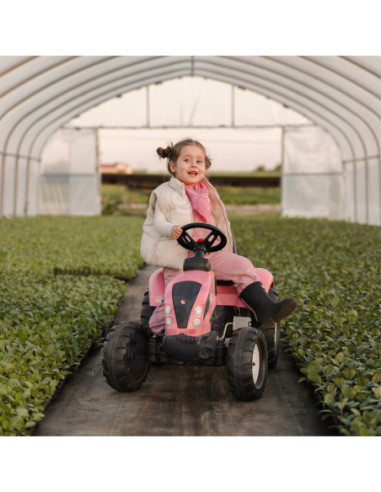 FALK Traktor Country Star Różowy na Pedały + Przyczepka i Klakson od 2 Lat.