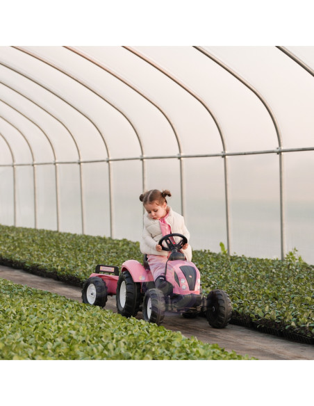 FALK Traktor Country Star Różowy na Pedały + Przyczepka i Klakson od 2 Lat.