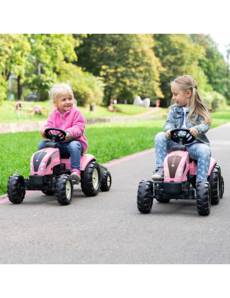 FALK Traktor Country Star Różowy na Pedały + Przyczepka i Klakson od 2 Lat.