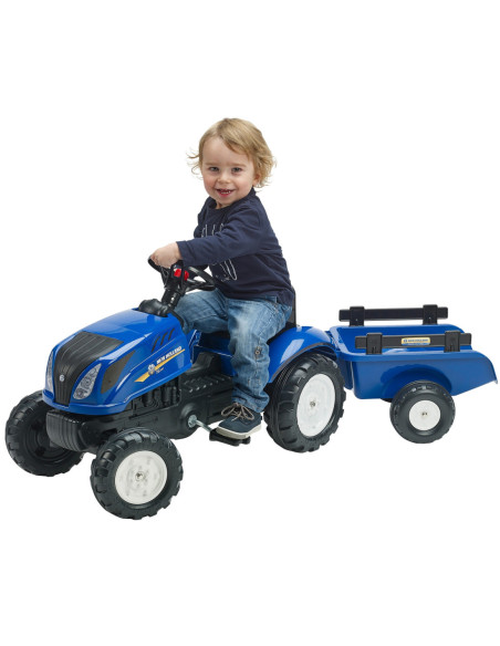 FALK Traktor na Pedały New Holland Duży z Przyczepką + Otwierana Maska od 2 lat