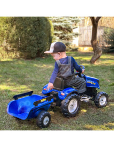 FALK Traktor na Pedały New Holland Duży z Przyczepką + Otwierana Maska od 2 lat 2