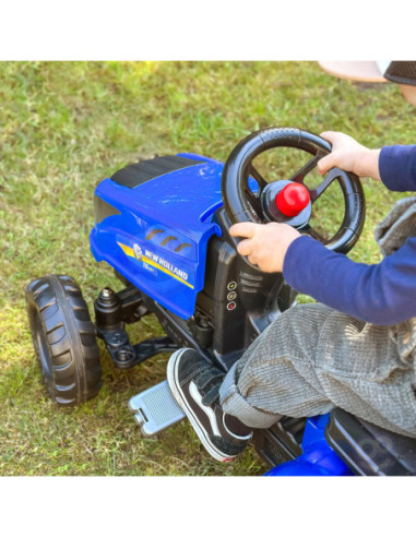 FALK Traktor na Pedały New Holland Duży z Przyczepką + Otwierana Maska od 2 lat
