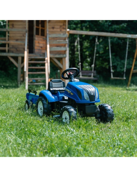 FALK Traktor na Pedały New Holland Duży z Przyczepką + Otwierana Maska od 2 lat