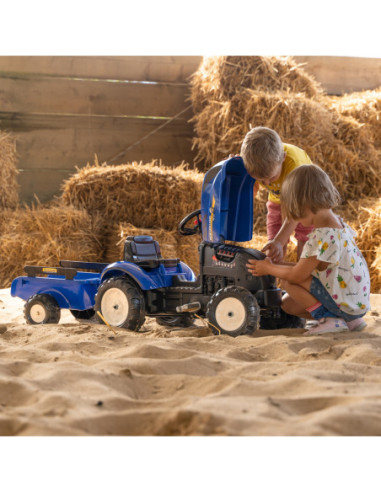 FALK Traktor na Pedały New Holland Duży z Przyczepką + Otwierana Maska od 2 lat