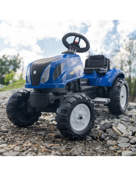 FALK Traktor na Pedały New Holland Duży z Przyczepką + Otwierana Maska od 2 lat
