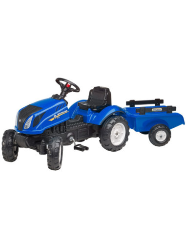 FALK Traktor na Pedały New Holland Duży z Przyczepką + Otwierana Maska od 2 lat