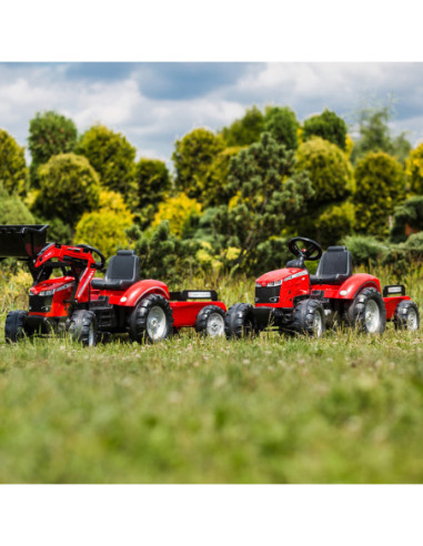 FALK Traktor Massey Ferguson Czerwony na Pedały z Przyczepką od 3 Lat