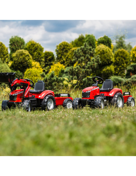 FALK Traktor Massey Ferguson Czerwony na Pedały z Przyczepką od 3 Lat