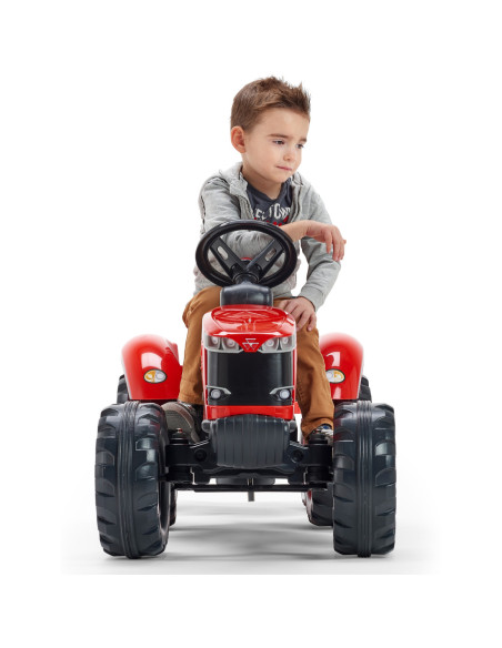 FALK Traktor Massey Ferguson Czerwony na Pedały z Przyczepką od 3 Lat