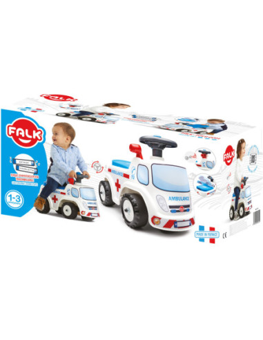 FALK Jeździk Samochód Ambulans z Klaksonem od 1 roku