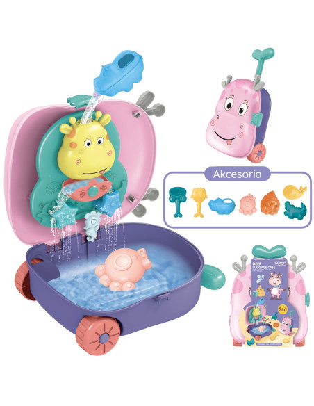 WOOPIE Zestaw do Piasku 3w1 Walizka  Jelonek+ Zabawka Wodna