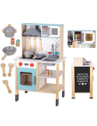 TOOKY TOY Duża  Drewniana Kuchnia dla Dzieci 10 el.