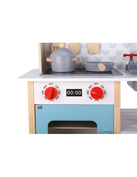 TOOKY TOY Duża  Drewniana Kuchnia dla Dzieci 10 el.