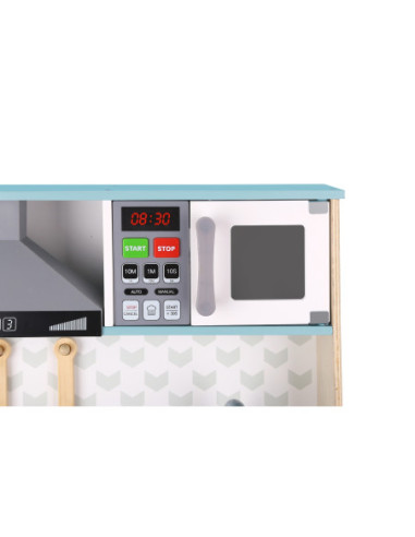 TOOKY TOY Duża  Drewniana Kuchnia dla Dzieci 10 el.