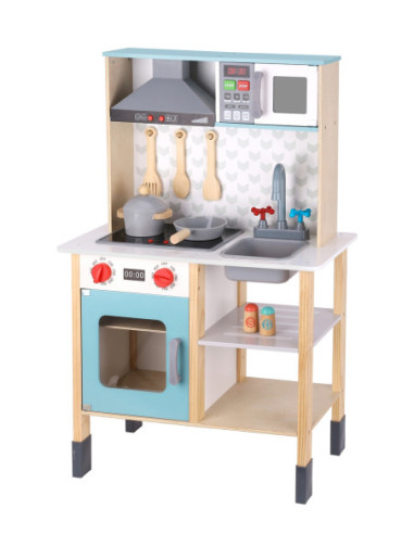 TOOKY TOY Duża  Drewniana Kuchnia dla Dzieci 10 el.