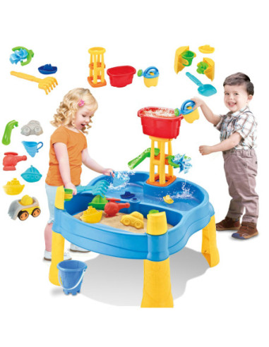 WOOPIE Stolik Wodny 2w1 Piaskownica Młyn 14 akc.