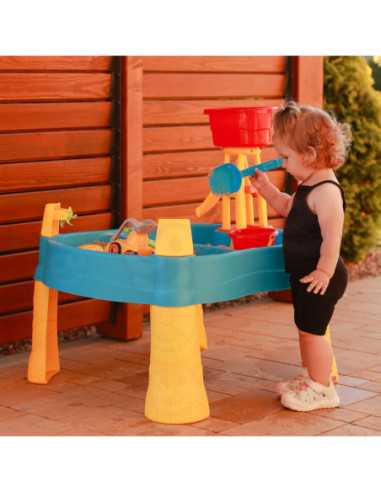 WOOPIE Stolik Wodny 2w1 Piaskownica Młyn 14 akc.