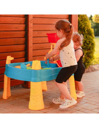 WOOPIE Stolik Wodny 2w1 Piaskownica Młyn 14 akc.