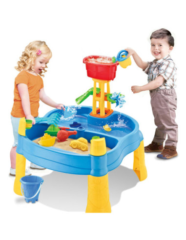 WOOPIE Stolik Wodny 2w1 Piaskownica Młyn 14 akc.