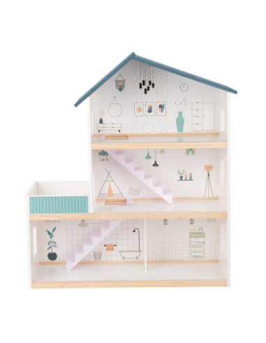 TOOKY TOY Duży Drewniany Domek dla Lalek