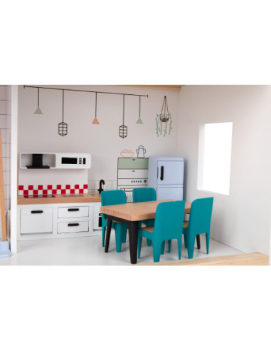 TOOKY TOY Duży Drewniany Domek dla Lalek