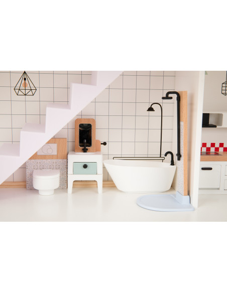 TOOKY TOY Duży Drewniany Domek dla Lalek