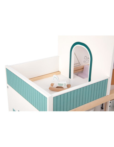 TOOKY TOY Duży Drewniany Domek dla Lalek