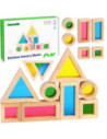 TOOKY TOY Drewniane Kolorowe Klocki Lustra Zestaw 8 el.
