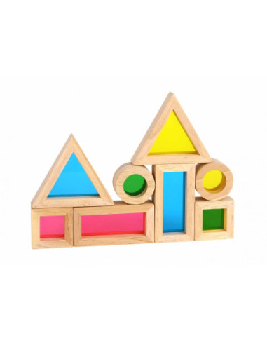 TOOKY TOY Drewniane Kolorowe Klocki Lustra Zestaw 8 el.