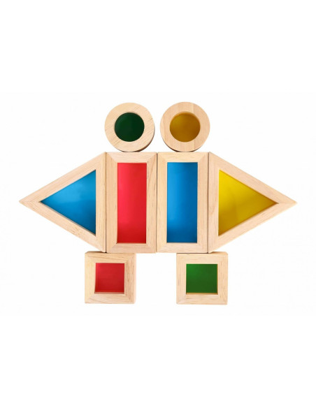 TOOKY TOY Drewniane Kolorowe Klocki Lustra Zestaw 8 el.