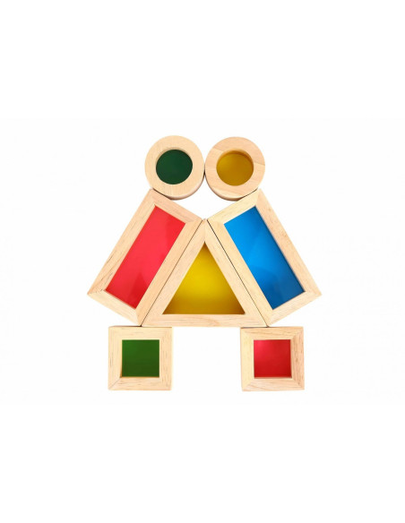 TOOKY TOY Drewniane Kolorowe Klocki Lustra Zestaw 8 el.