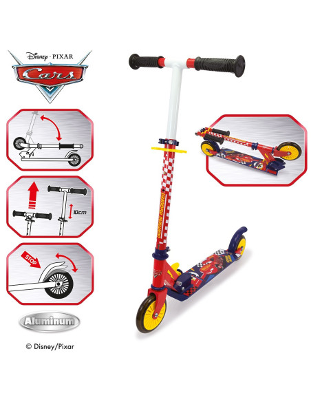 SMOBY Hulajnoga Dwukołowa Auta 3 Cars Metalowa