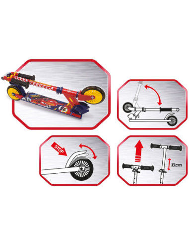 SMOBY Hulajnoga Dwukołowa Auta 3 Cars Metalowa