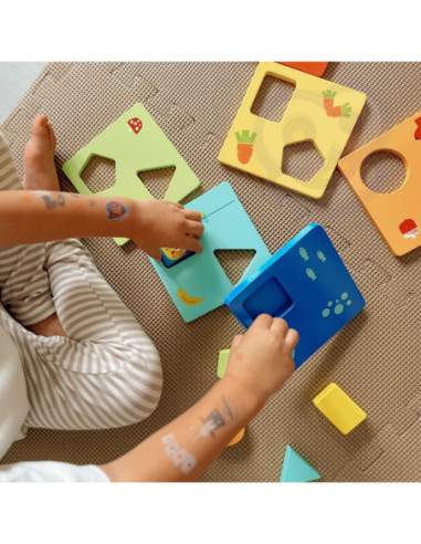 TOOKY TOY Układanka Montessori Kształty i Kolory Zwierzątka 6 Planszy