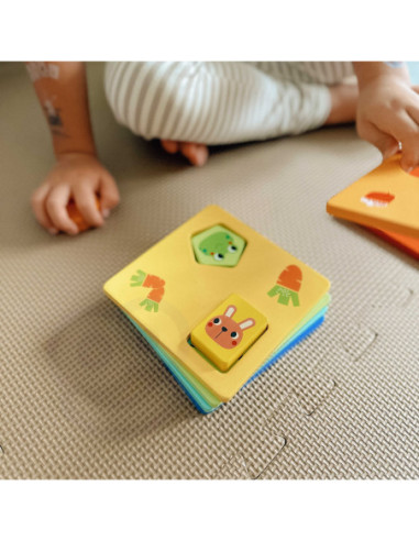 TOOKY TOY Układanka Montessori Kształty i Kolory Zwierzątka 6 Planszy